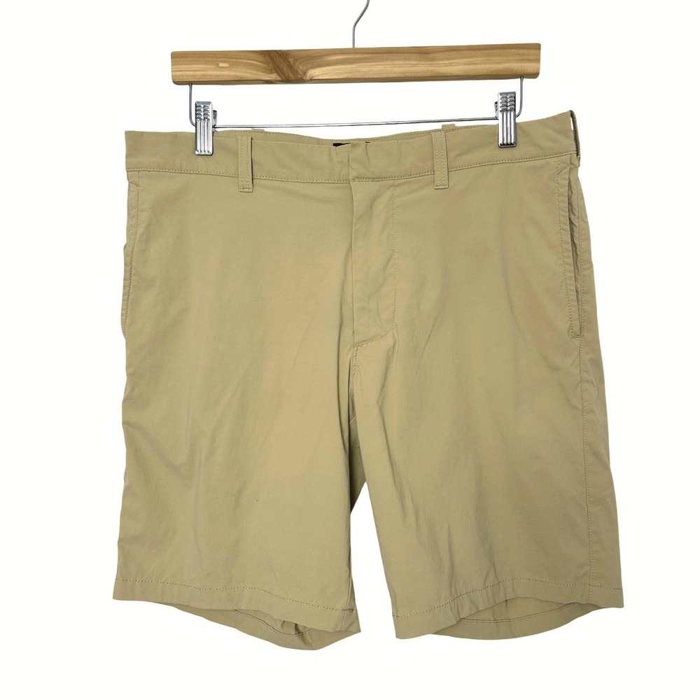 J.Crew Flex Gramercy Tech Shorts Mens 33 Khaki Tan Performance Stretch Golf 8.5"